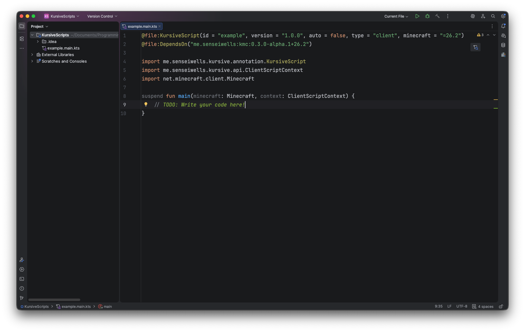 Kursive Script Open In IntelliJ