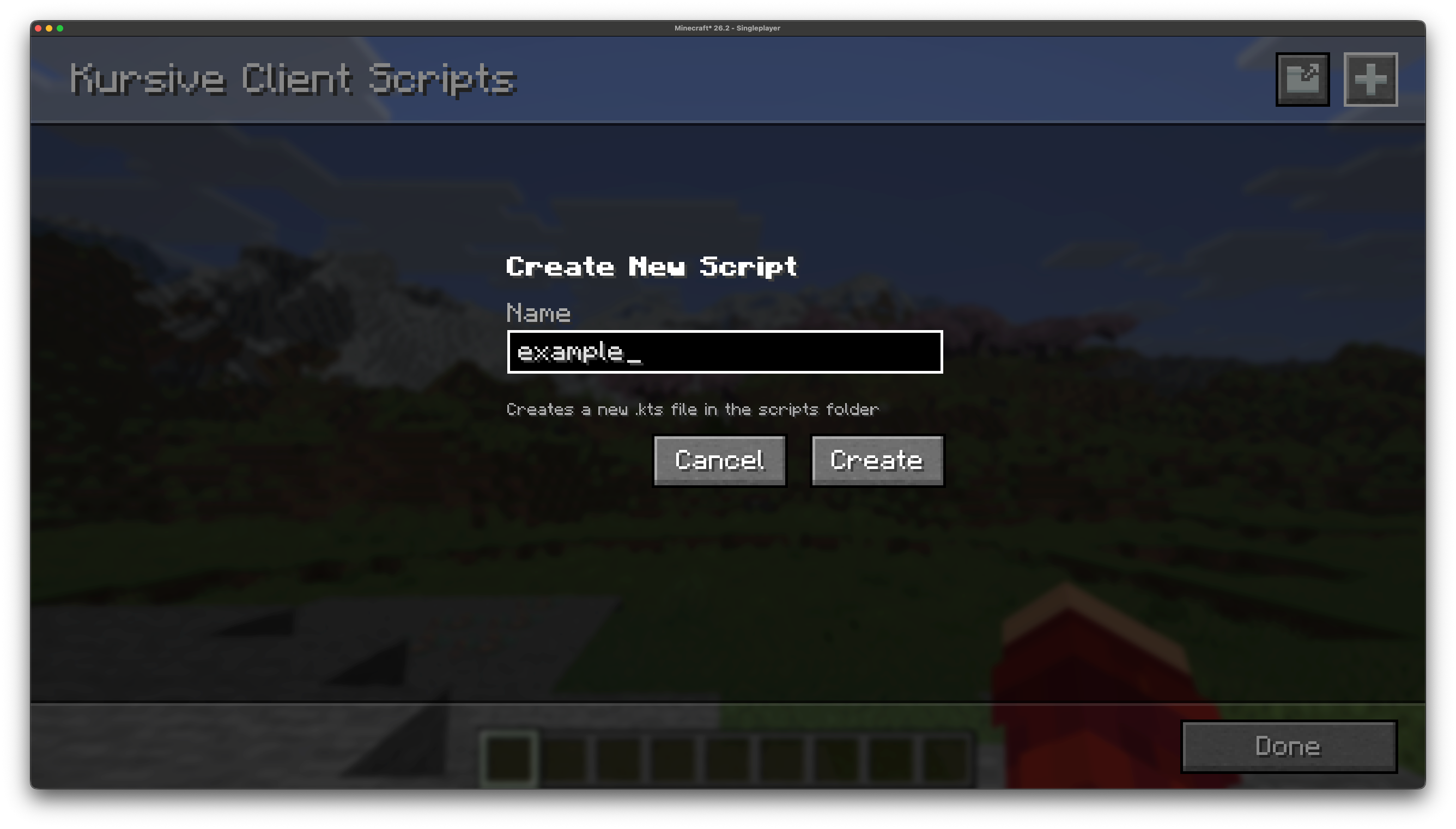 Script Name Modal
